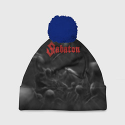 Шапка с помпоном Sabaton rock steel band, цвет: 3D-тёмно-синий