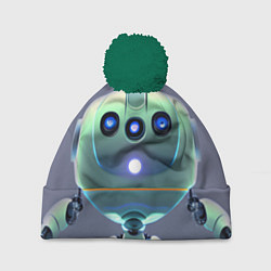 Шапка с помпоном Робот человекоподобный, цвет: 3D-зеленый