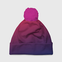 Шапка с помпоном Gradient red-blue, цвет: 3D-малиновый