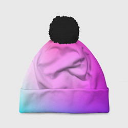 Шапка с помпоном Colorful gradient, цвет: 3D-черный