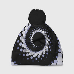 Шапка с помпоном Спираль из окружностей, цвет: 3D-черный