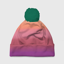 Шапка с помпоном Абстракция градиент на закате дня, цвет: 3D-зеленый