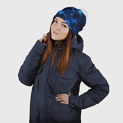 Шапка с помпоном Элементаль энергии текстура, цвет: 3D-белый — фото 2