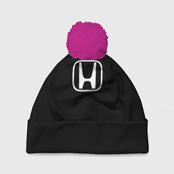 Шапка с помпоном Honda white logo, цвет: 3D-малиновый