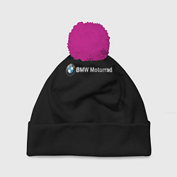 Шапка с помпоном Bmw logo, цвет: 3D-малиновый