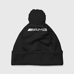 Шапка с помпоном Amg logo white, цвет: 3D-черный