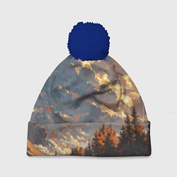 Шапка c помпоном Вечерний закат - аниме