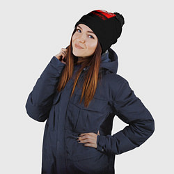 Шапка с помпоном Daihatsu, цвет: 3D-черный — фото 2