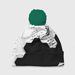Шапка с помпоном Juventus hexagon black sport, цвет: 3D-зеленый