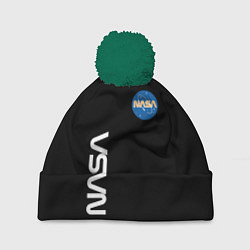 Шапка с помпоном NASA logo usa space, цвет: 3D-зеленый