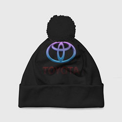 Шапка с помпоном Toyota neon steel, цвет: 3D-черный
