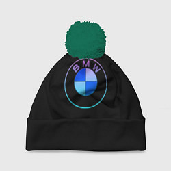 Шапка с помпоном BMW neon logo, цвет: 3D-зеленый