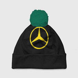 Шапка с помпоном Mercedes logo yello, цвет: 3D-зеленый