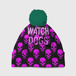 Шапка с помпоном Watch dogs neon skull, цвет: 3D-зеленый