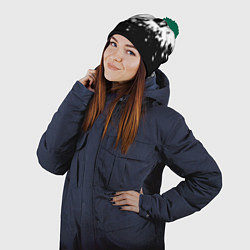 Шапка с помпоном Рокстар краски, цвет: 3D-зеленый — фото 2