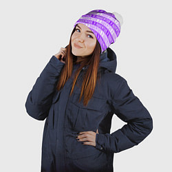 Шапка с помпоном Juventus pattern, цвет: 3D-белый — фото 2