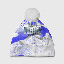 Шапка с помпоном Alan wake всплеск красок, цвет: 3D-белый