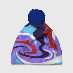 Шапка c помпоном Клякса абстракция