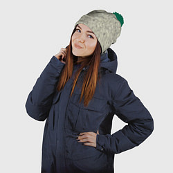 Шапка с помпоном Смайл и человечки, цвет: 3D-зеленый — фото 2