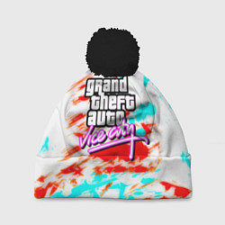 Шапка с помпоном GTA vice city clors, цвет: 3D-черный