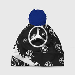 Шапка c помпоном BMW x mercedes