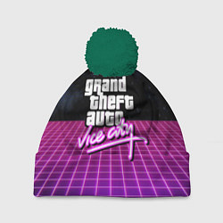 Шапка с помпоном GTA retro wave, цвет: 3D-зеленый