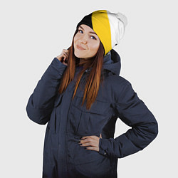 Шапка с помпоном Сокрушу пред ним врагов его малая черная Ника Нико, цвет: 3D-белый — фото 2