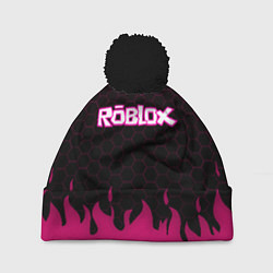 Шапка с помпоном Roblox fire pink, цвет: 3D-черный