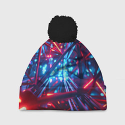Шапка c помпоном Неоновые трубки