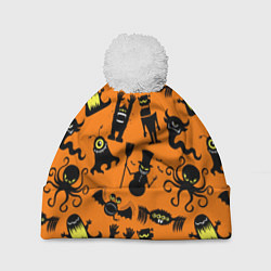 Шапка c помпоном Монстры хэллоуина