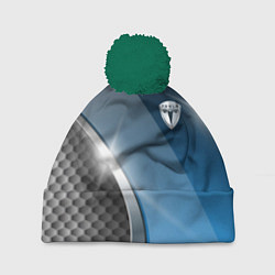 Шапка c помпоном Tesla carbon steel