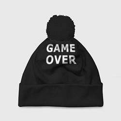 Шапка с помпоном Game over white logo, цвет: 3D-черный