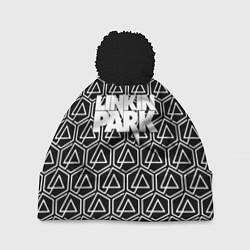 Шапка с помпоном Linkin park pattern, цвет: 3D-черный