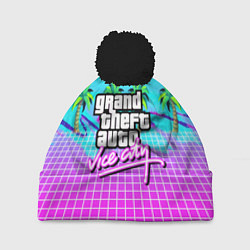 Шапка с помпоном Vice city tropic collection, цвет: 3D-черный