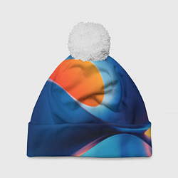 Шапка c помпоном Абстрактный геометрический градиент