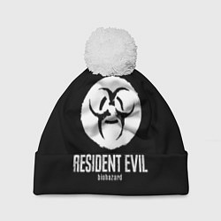 Шапка с помпоном Resident Evil umbrella corp logo, цвет: 3D-белый
