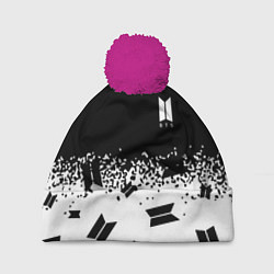 Шапка с помпоном Marshmello dj pattern краски, цвет: 3D-малиновый