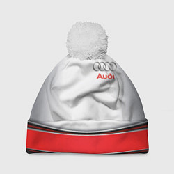 Шапка с помпоном AUDI auto car, цвет: 3D-белый