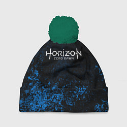 Шапка c помпоном Horizon: Zero Dawn синие брызги красок
