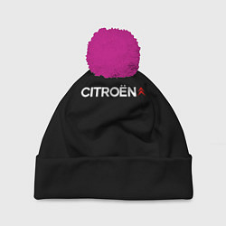 Шапка с помпоном Citroen logo, цвет: 3D-малиновый