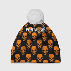 Шапка c помпоном Portal skull pattern