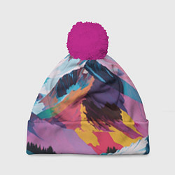 Шапка c помпоном Горы краски