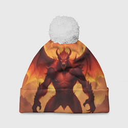Шапка c помпоном Огненный монстр
