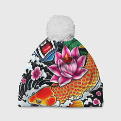 Шапка c помпоном Иредзуми татуировка