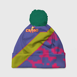 Шапка с помпоном Counter strike camo line, цвет: 3D-зеленый