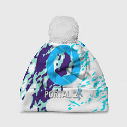 Шапка c помпоном Portal краски синие