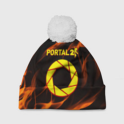 Шапка с помпоном Portal flame steel, цвет: 3D-белый