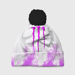 Шапка c помпоном Monster energy neon flame