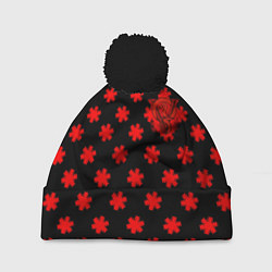 Шапка с помпоном Bullet for my valentine pattern, цвет: 3D-черный