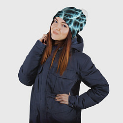 Шапка с помпоном Белая пористая структура, цвет: 3D-белый — фото 2